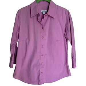 LADY HATHAWAY BLOUSE SHIRT ORCHID LADIES MEDIUM, COLLARED, BUTTON DOWN STRETCH